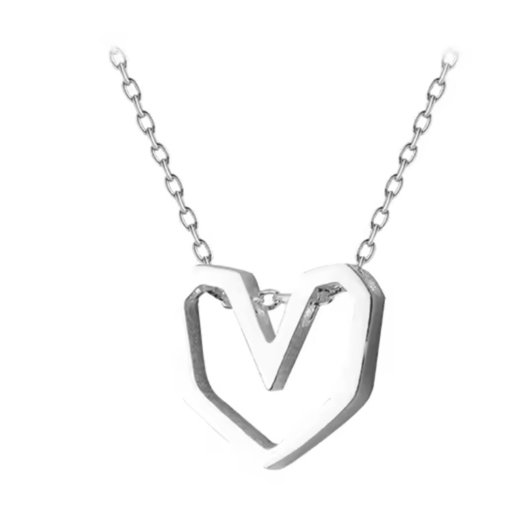 Silver Origami Heart Necklace - Picture 3 of 5
